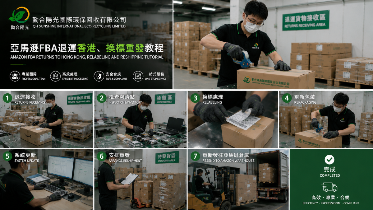 亚马逊退货换标教程-勤合阳光国际环保回收